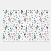 Sneeuwman en sneeuwvlokken Wrapping Paper Set van (Voorkant 2)