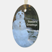 Sneeuwman en Sneeuwvrouw Omkeerbaar Keramisch Ornament (Links)