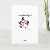 Sneeuwman en sneeuwvrouw onder de Mistletoe Kaart (Achterkant)