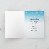 Sneeuwman en sneeuwvrouw onder de Mistletoe Kaart (Binnen)