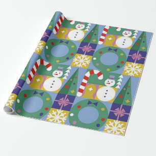 Sneeuwman en snoepriet 65600 Holiday Wrapping Pape Cadeaupapier