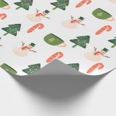 Sneeuwman en snoepriet cadeaupapier (Hoek)