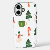 Sneeuwman en snoepriet Case-Mate iPhone case (Achterkant)