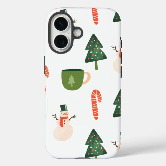 Sneeuwman en snoepriet Case-Mate iPhone case (Achterkant)