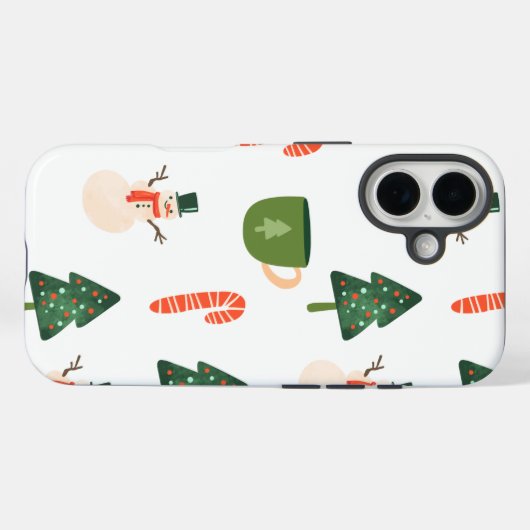 Sneeuwman en snoepriet Case-Mate iPhone case (Achterkant (horizontaal))
