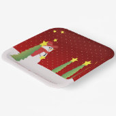 Sneeuwman en ster patroon papieren bordje (Gebogen)
