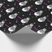 Sneeuwman en sterren cadeaupapier (Hoek)