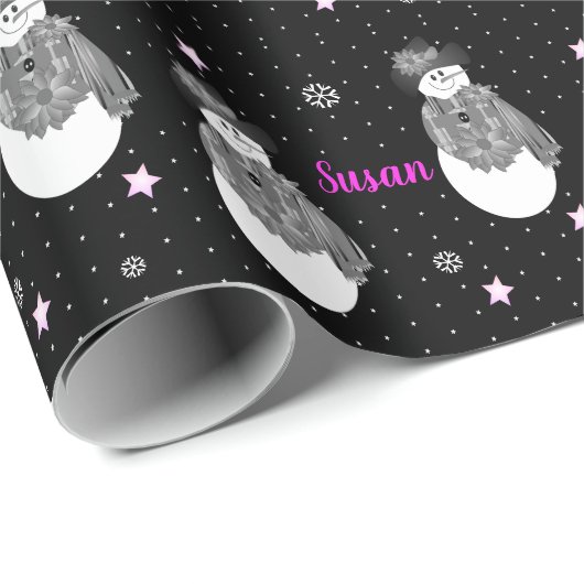Sneeuwman en sterren cadeaupapier (Rol Hoek)