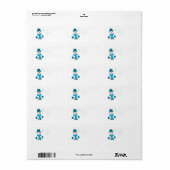 Sneeuwman en vlokken etiket (Full Sheet)