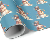 Sneeuwman en vogels cadeaupapier (Rol Hoek)