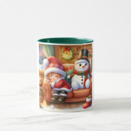 Sneeuwman en vrienden kerst mok voor kinderen