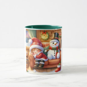 Sneeuwman en vrienden kerst mok voor kinderen