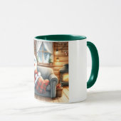 Sneeuwman en vrienden Kinder kerst Mok (Voorkant rechts)