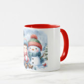 Sneeuwman en vrienden Kinderen Kerstmis mok (Voorkant rechts)
