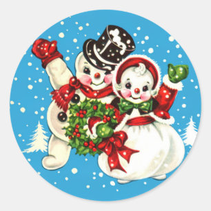 sneeuwMan en vrouwelijke Stickers uit de jaren ve