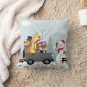 Sneeuwman en Wilde Dieren Kerst Kussen (Deken)