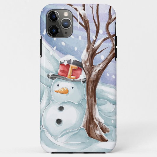 Sneeuwman En Winterlandschap Case-Mate iPhone Case (Achterkant)