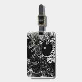 Sneeuwman en Yaie met zwarte kerst Bagagelabel (Voorkant verticaal)