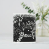 Sneeuwman en Yaie met zwarte kerst Briefkaart (Staand voorkant)