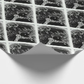 Sneeuwman en Yaie met zwarte kerst Cadeaupapier (Hoek)