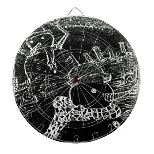 Sneeuwman en Yaie met zwarte kerst Dartbord