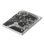 Sneeuwman en Yaie met zwarte kerst Notitieblok (Linkerzijde)