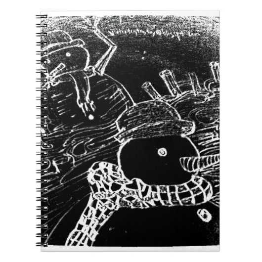 Sneeuwman en Yaie met zwarte kerst Notitieboek (Voorkant)