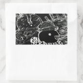 Sneeuwman en Yaie met zwarte kerst Rechthoekige Sticker (Tas)