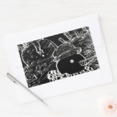 Sneeuwman en Yaie met zwarte kerst Rechthoekige Sticker (Envelop)