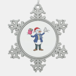 Sneeuwman Evenementorganisator Kerstmis 2026 Vakan Tin Sneeuwvlok Ornament
