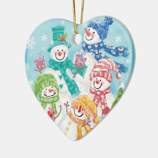 Sneeuwman familie kerst ornamenten (Links)