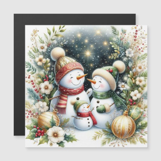 Sneeuwman Familie Kerstmis (Voorkant / Achterkant)