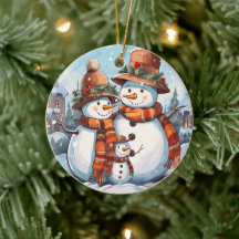 Sneeuwman Familie Kerstmis Ornament