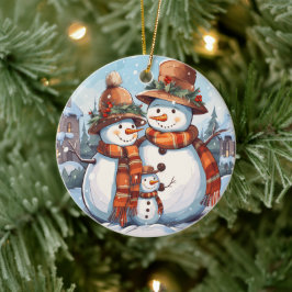 Sneeuwman Familie Kerstmis Ornament