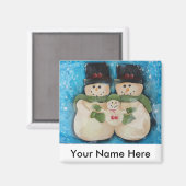 Sneeuwman Familie - Magneet (Voorkant / Achterkant)