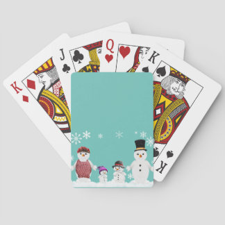 sneeuwman familie pokerkaarten