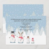 Sneeuwman Familie Uitnodiging (Voorkant / Achterkant)