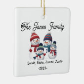 Sneeuwman Familie van 4 Vakantie Keramisch Ornament (Rechts)
