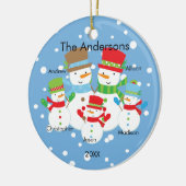 Sneeuwman Familie van 5 Kerst Ornament LIEF (Links)