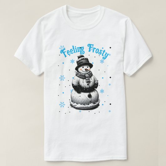 Sneeuwman Feeling Frosty Christmas T-shirt (Design voorkant)