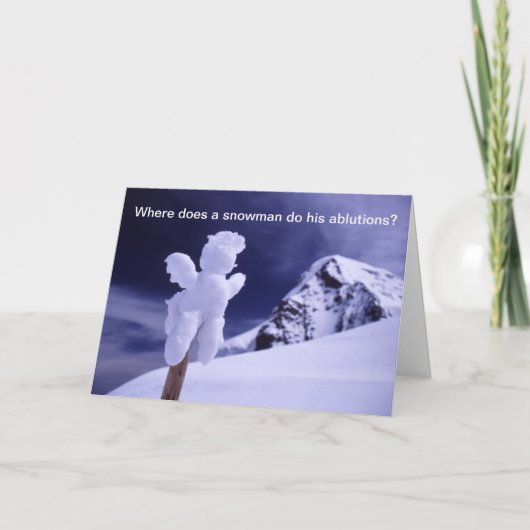 Sneeuwman Feestdagen Kaart (Voorkant)