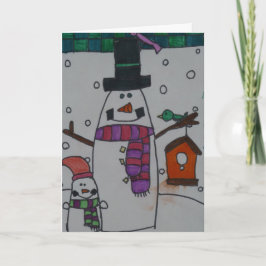 Sneeuwman Feestdagen Kaart
