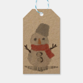 Sneeuwman, Feestdagen, kerst, grillig Cadeaulabel