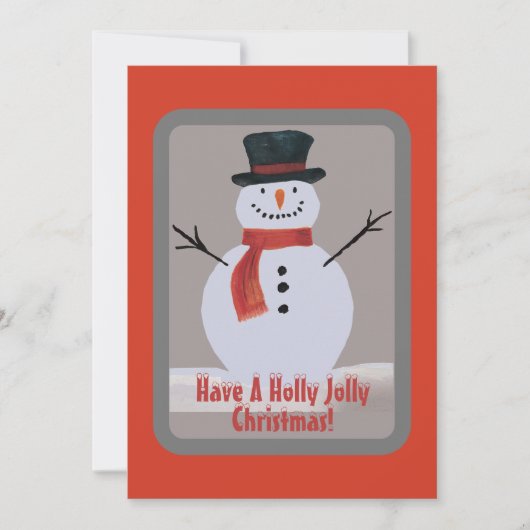 Sneeuwman Feestdagenkaart (Voorkant)