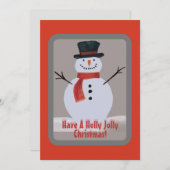 Sneeuwman Feestdagenkaart (Voorkant / Achterkant)