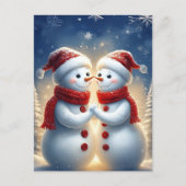 Sneeuwman Feestdagenkaart (Voorkant)