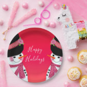 Sneeuwman Feestelijk Papieren Bordje (Feest)