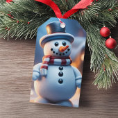 Sneeuwman Figuur Christmas Gift Label Cadeaulabel