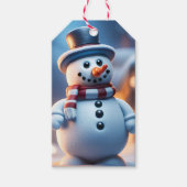 Sneeuwman Figuur Christmas Gift Label Cadeaulabel (Voorkant)