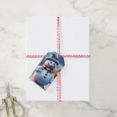 Sneeuwman Figuur Christmas Gift Label Cadeaulabel (Met Touw)
